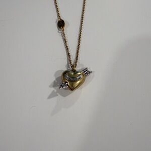 JUICY COUTURE Vintage Gold and Silver Heart Pendant Necklace